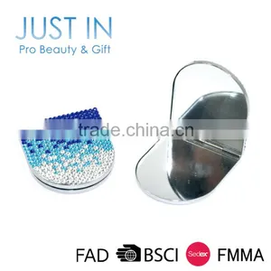 U Shaped Diamante Sparkly Compact Mirror thumbnail-1