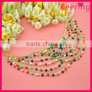 Wholesale Elegant Latest Model Fashion Colorful Beaded Necklace WNK-274 thumbnail-1