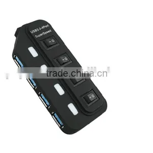 Computer Super Speed 4 Port USB 3.0 Hub With Power Cable USB Type A to Micro 3.0 B Cable thumbnail-2