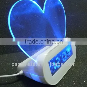 Heart Shape Clock With Blue Led Light Hub thumbnail-1