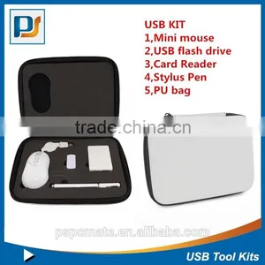Customs USB Travel Sets for Business Travel/coorperate Gifts(mouse +usb Disk +card Dreader +pen) thumbnail-1