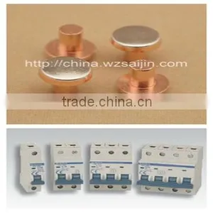 ISO ROHS Approved Manufacture AgNi90/10 Bimetal Rivet Massif Plat Silver Contacts Size 3mm for Miniatur Circuit Breakers thumbnail-1