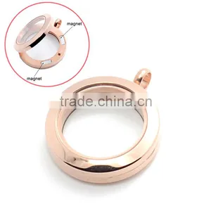 25mm Round Silver/gold/rose Gold/black Wholesale Magnet Jewelry Floating Charms Glass Lockets thumbnail-2