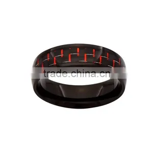 Titanium Red Carbon Fiber Steel Ring,titanium Carbon Fiber Male Rings thumbnail-3