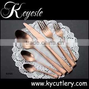 Copper Cutlery,stainless Gold Plated Flatware Quality Cutlery Set thumbnail-5