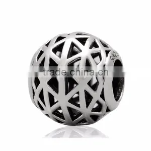 Genuine 925 Sterling Silver Hollow European Bead Charm thumbnail-1