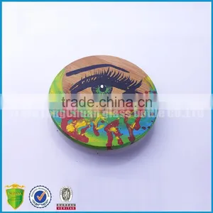 Unique Shape Handmade Art Glass of Colors Bottle With Lid.woman Shape Glass Bottle thumbnail-4
