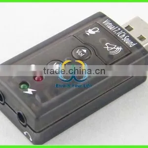 USB 7.1 Channel Sound Card Adapter External USB Audio Card Adapter thumbnail-1