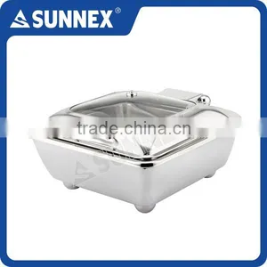 SUNNEX Professional Mirror Finish Hydraulic Hinge 5.5 Litre Glass Lid Chafer thumbnail-1