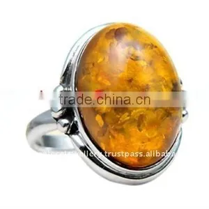 KRJ275140-0 Silver Golden Cognac Baltic Amber Jewelry thumbnail-1