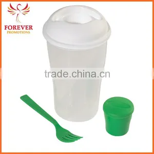 Wholesale Cheap Functional Salad Shaker Cups With Fork Bottle thumbnail-2
