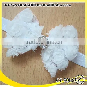 Large Bow Knitted Diamond Flower Baby Hair Bow Headband thumbnail-2