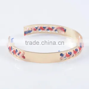 2016 Latest Men's And Women Stainless Steel Silver Plated Cable Bangle Bracelets Set thumbnail-4
