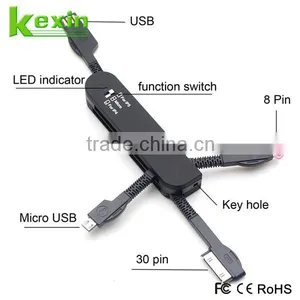 Most Popular Swiss Knife USB Charger Portable USB Cable With Power Switch, Best Design All in One USB Data Cable for Mobiles thumbnail-1