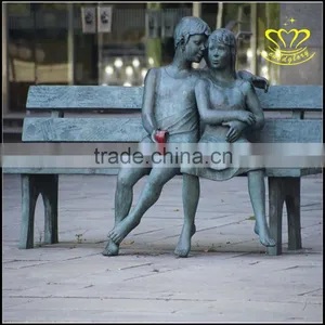Large City People Cast Copper Sculpture European Copper Sculpture thumbnail-2