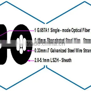 30 Meters Free Sample for 4 Core Outdoor Aerial FTTH Drop Cable thumbnail-4
