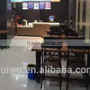 Foshan Supplier Wooden Restaurant Fast Food Table and Chairs thumbnail-2