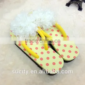 2014 Hot Sale Fashion Ladies Sexy Beach Slipper Flip Flops With Flower thumbnail-3