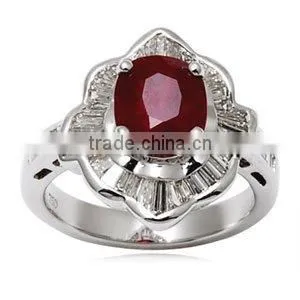 Natural Alexandrite Ring, Ruby Diamond Ring thumbnail-1