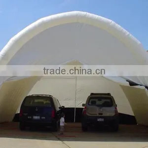 White Blue Inflatable Carport Garage With Zip Door thumbnail-2
