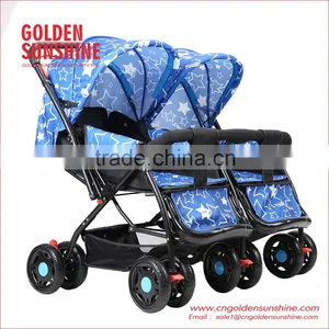 Twins Baby Stroller/Baby Pushchair/Baby Pram/Baby Carriage For Sit And Lay thumbnail-5