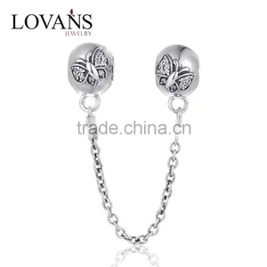 Fashionable Butterfly Pattern Design 925 Sterling Silver Charms Bracelet thumbnail-1