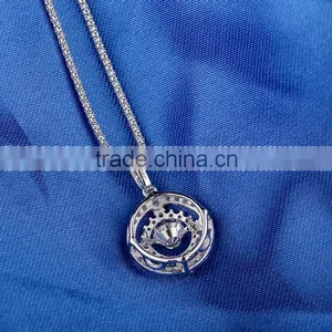 Flsah Christmas Gift Bling Summner Dancing Stone Pendant Necklace Jewelry SPG924W thumbnail-3