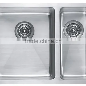 Two Bowls Stainless Steel Commerical Hand Made Kitchen Sink GR-3320 thumbnail-2