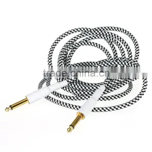 3M/10FT Black & White Cloth Braided Tweed Guitar Cable Cord thumbnail-1