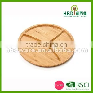 New Design Round Serving Tray, Bamboo Plate, Divided Platter thumbnail-1