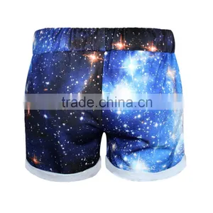 2015 Women Shorts Sublimation Print Blue Galaxy Running Shorts Elastic Waist N16-8 thumbnail-2