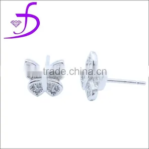Wholesale Price 925 Sterling Silver Party Girl Butterfly Stud Earring thumbnail-1
