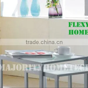 Metal Coffee Table Glass Table Top thumbnail-1