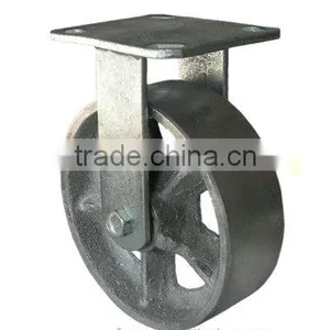Heavy Duty Cast Iron Industrial Factory Cylindrical Roller Fixing Caster Wheel thumbnail-1