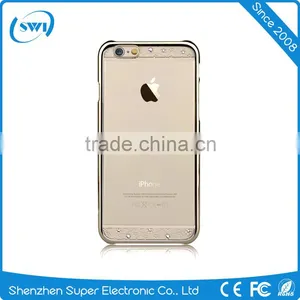 Eco-friendly Plating+Laser Cutting PC Phone Case for IPhone 6, Crystal Bling Element Back Cover for IPhone 6s thumbnail-2