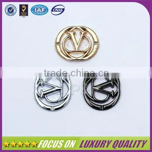 Beautiful Shiny Plating Custom Sewing Metal Badge for Clothing thumbnail-4