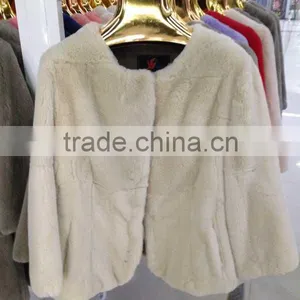 2015 New Arrival Rex Rabbit Fur Coat RR03 thumbnail-5