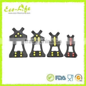 4 Sizes 10 Spikes Climbing Walking Silicone Snow Ice Gripper, Shoe Cover Crampons thumbnail-1
