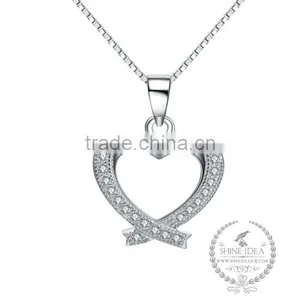 925 Sterling Silver Hollow Heart Necklace Fashion Women Necklace Supplies 6360446 thumbnail-1