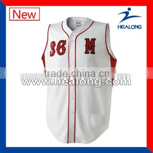 180gsm Polyester Mesh Dri Fit Softball Jerseys thumbnail-1