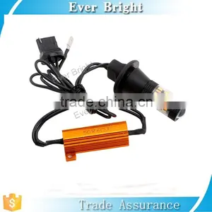 T20 4014 60smd LED Dual Color White/Amber Switchback Turn Signal Light Canbus Error Free Decoder Load Resistor W21W thumbnail-3