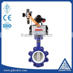 Ductile Iron Pneumatic Lug Type Ptfe Lined Butterfly Valve thumbnail-1