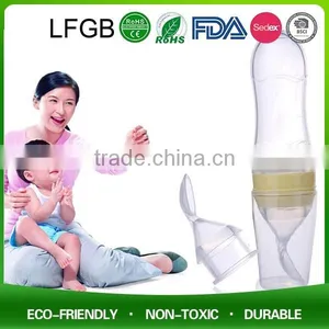 90ml Food Grade Soft Silicone Baby Rice Cereal Spoon Feeding Bottle Squeezing Pacifier thumbnail-4