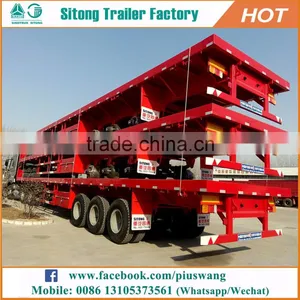 Factory Direct 2/3 Axles Container Flatbed Truck Trailer 40ft Container Trailer Price thumbnail-5