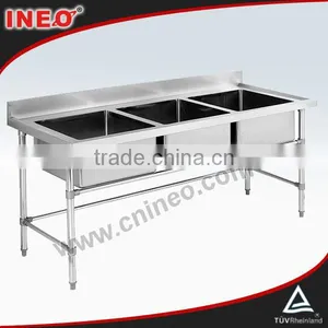 Free Standing Restaurant Commercial Stainless Steel Industrial Kitchen Sink thumbnail-1