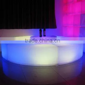 LED Remote Halfmoon Table/ Hot Sell LED Rechargeable Halfmoon Coffee Table/LED Outdoor Lawn Halfmoon Cocktail Table thumbnail-5