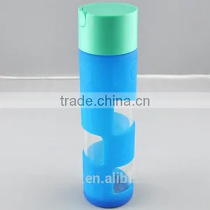 Light Blue Glass Water Bottle Silicone Protective Cover thumbnail-6