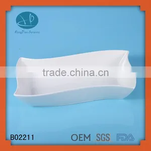 White Ceramic Unique Soup Bowls,bowl for Restaurant,rectangular Porcelain Bowl thumbnail-1