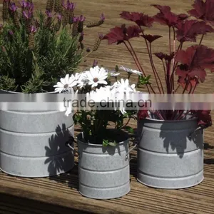 Galvanized Outdoor Planter | Galvanized Zinc Flower Garden Planter thumbnail-1