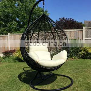 2016 Indoor or Outdoor BLACK Rattan Adult Swing Chair / Pod Garden Patio Furniture thumbnail-1